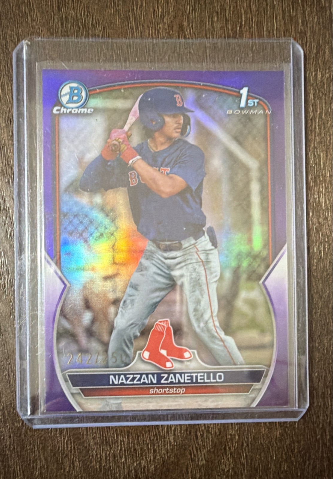 2023 Bowman Draft - Chrome Nazzan Zanetello #BDC-3 Purple Refractor /250 (RC)