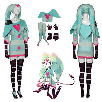 Helluva Boss Fizzarolli Cosplay Hazbin Hotel Dress Joker Demon Costumes Hat Suit