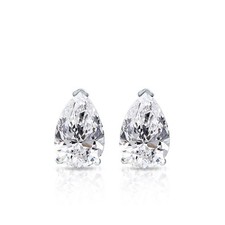 Moissanite Pear Cut Stud 925 Sterling Silver Earrings Genuine Gift for Valentine