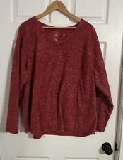 St. John’s Bay Active Women’s Heathered Pink Long Sleeve Fleece 2xl Shirt