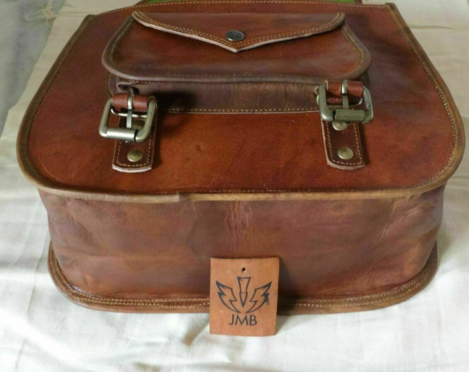 Saddlebags 2 Bag Brown Leather Side Motorcycle Side Pouch Saddle - Foto 6