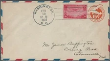 1937 US Scott c22 FDC Pan Am Clipper Plain Envelope First Day Cover