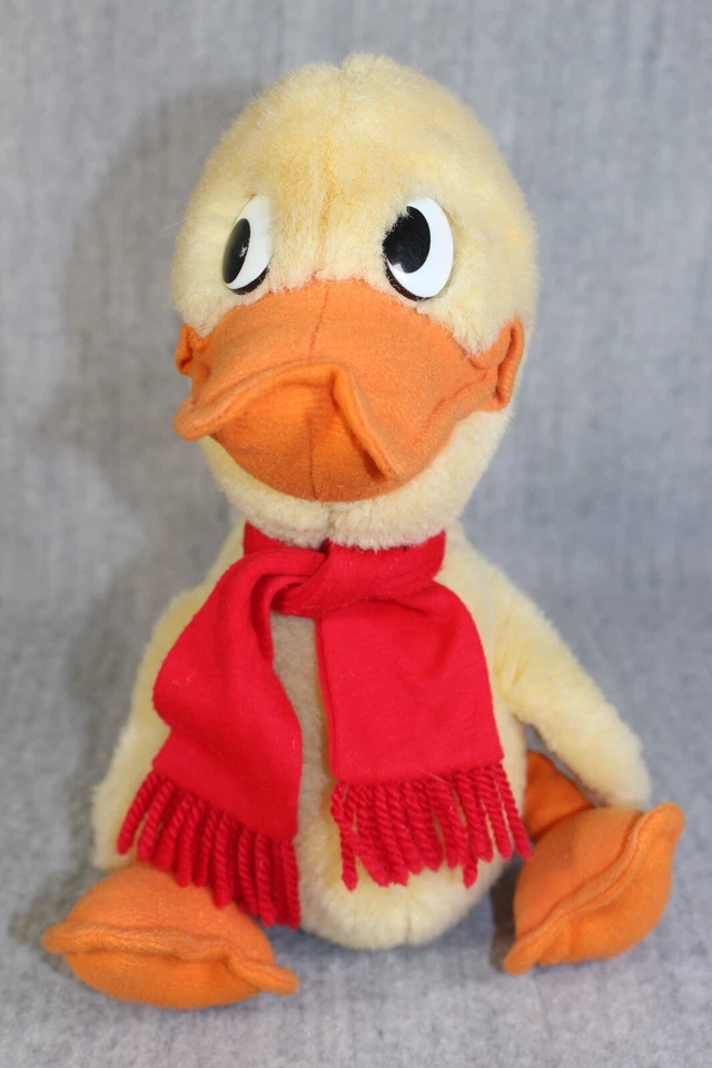 ALFRED J. KWAK Duck Plush Red Scarf Harlekijn Otto Simon Vintage 1980s VHTF Toy - Bild 2 von 4