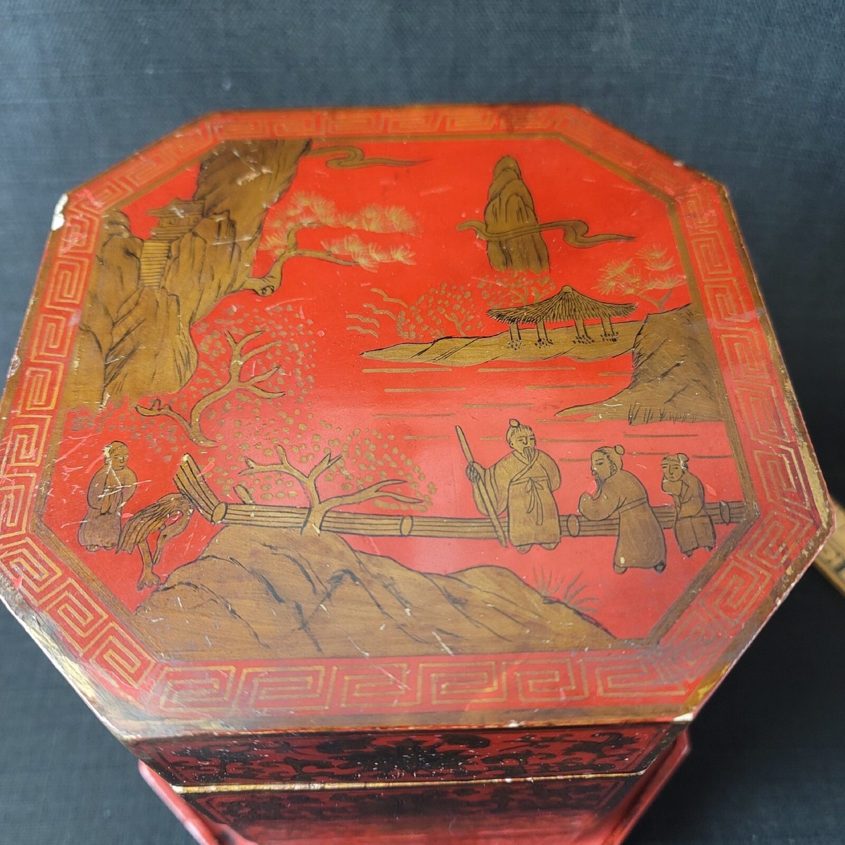 Vintage Chinese Red Lacquer Stacking Jewelry Box | eBay