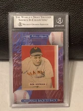 2023 HA ORIGINALS BACK TO BACK BOB HOFMANN 1949 BOWMAN & CUT AUTO AUTOGRAPH 1/1