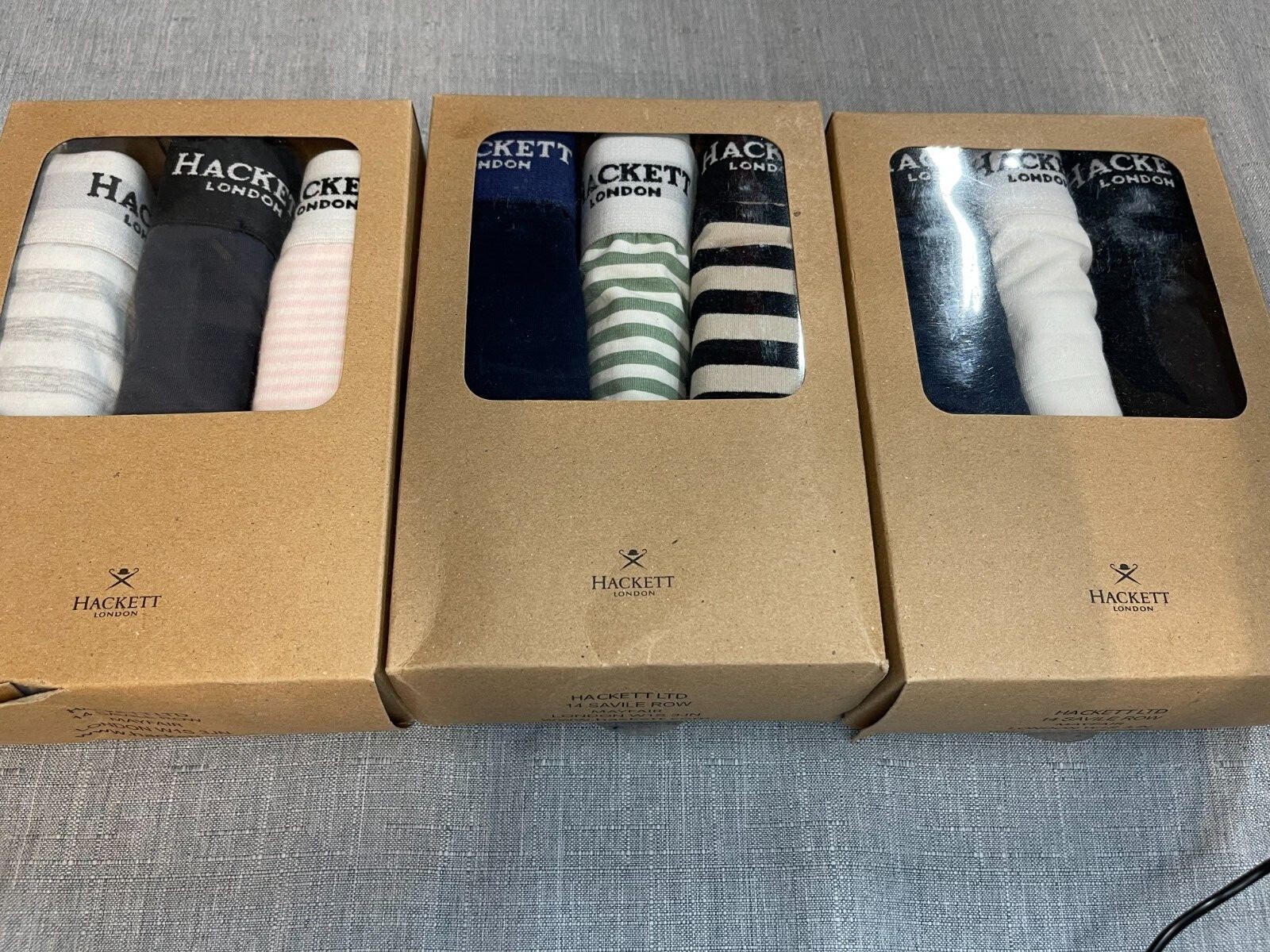 HACKETT London Mens 3 Pack Jersey Boxer Shorts Boxed Sizes S2XL 36
