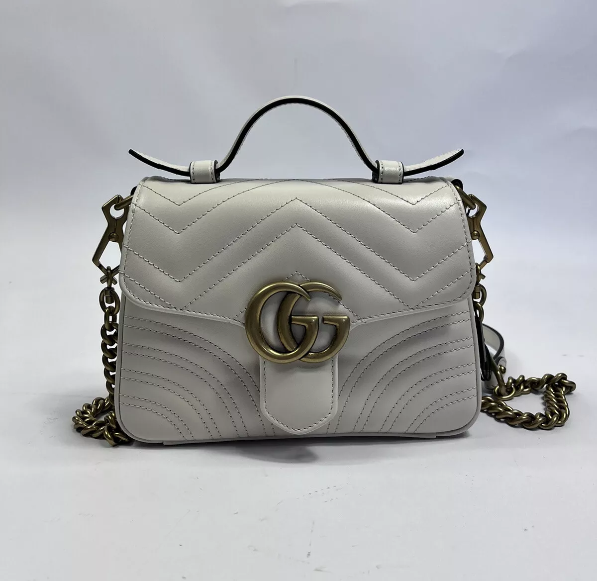 Gucci Marmont top Handle white small bag