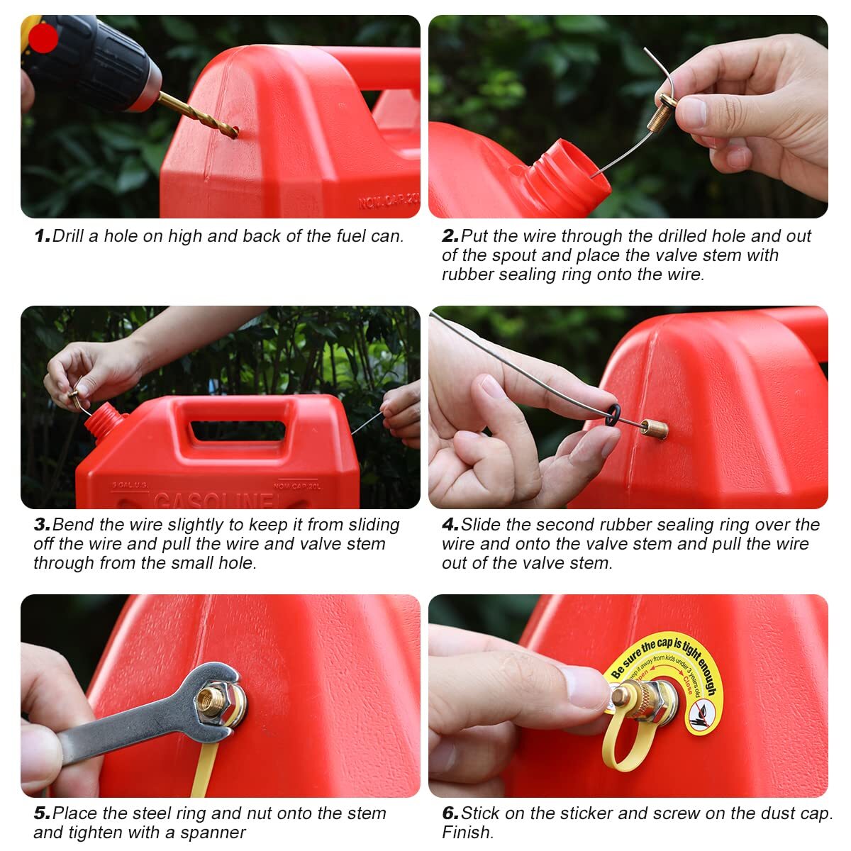 Magicfour Fuel Gas Can Vent Caps, 3 Pack Fuel Gas Tank Vent Caps Gas