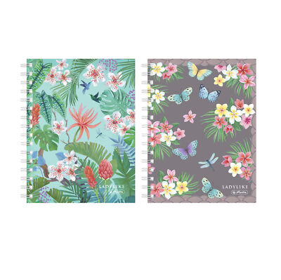 2x Herlitz Spiralkladde / Spiralblock / DIN A6 / kariert / ''LadyLike'' / 2 Motive