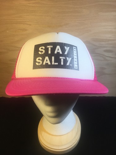 Blank OTTO PINK Thin Rope Trucker Snapback Adult Hat USED STAY SALTY WATERMEN - Picture 2 of 10