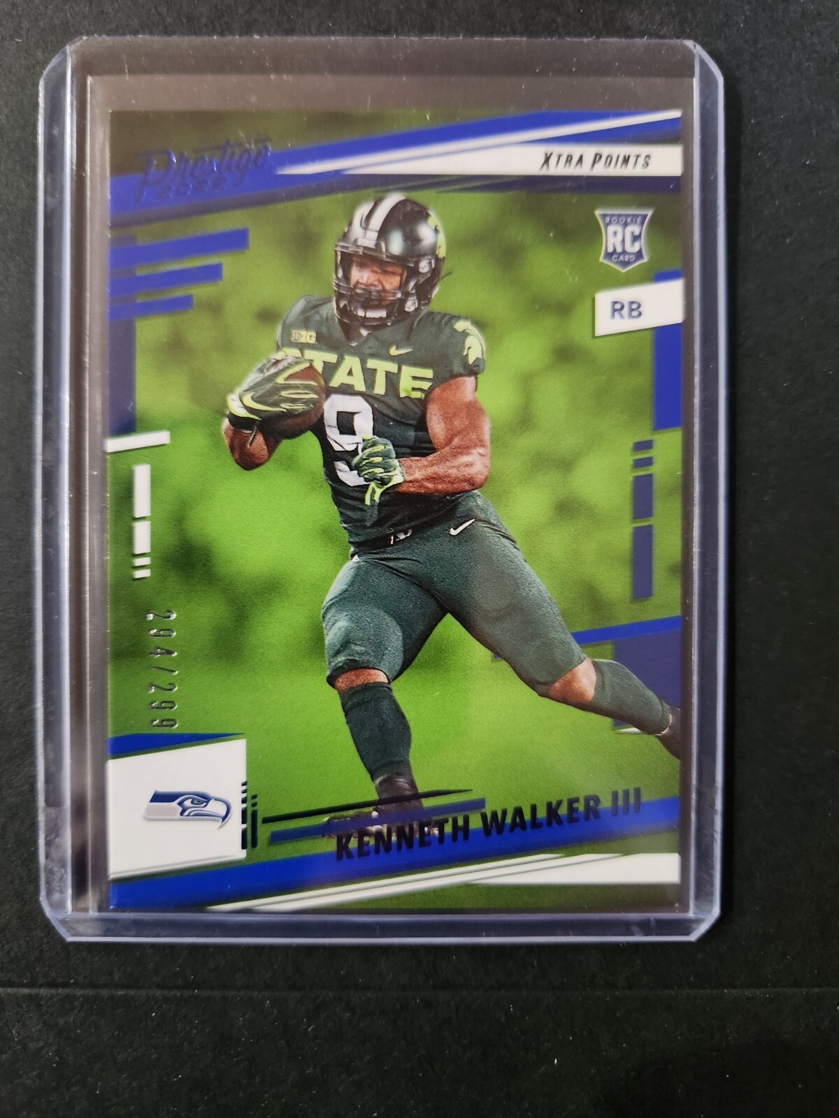 2022 Prestige Xtra Points Blue #314 Kenneth Walker III RC /299 Seattle Seahawks