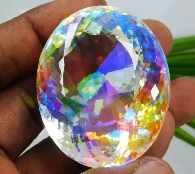 AAA 500 Ct+ Natural Rainbow Color Oval Cut Mystic Topaz Certified Gemstone