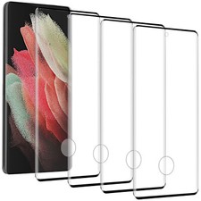 4-Pack Clear For Galaxy S21 Ultra/S21 /S21 FE 5G Tempered Glass Screen Protector