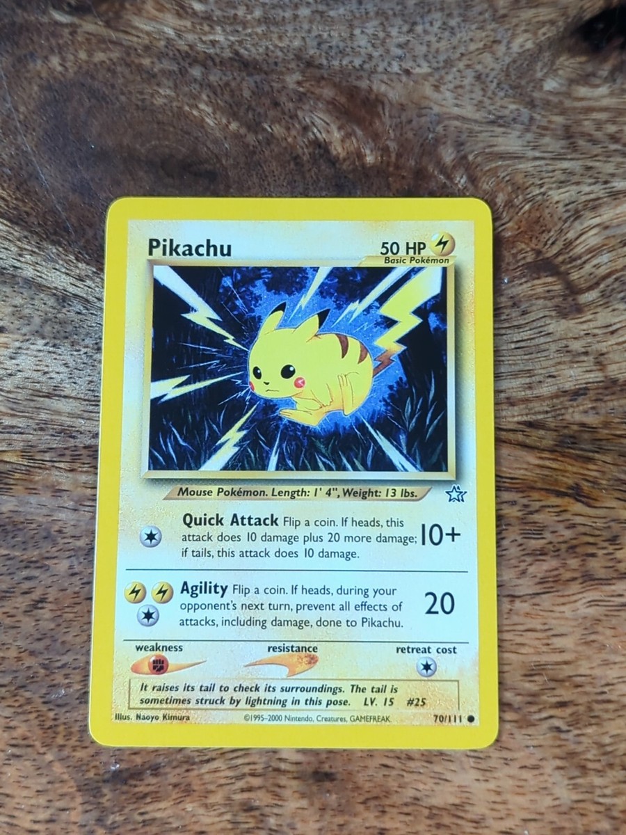 pikachu pokemon card 70 hp Pokémon TCG Pikachu Neo Genesis 70 Regular Unlimited Common