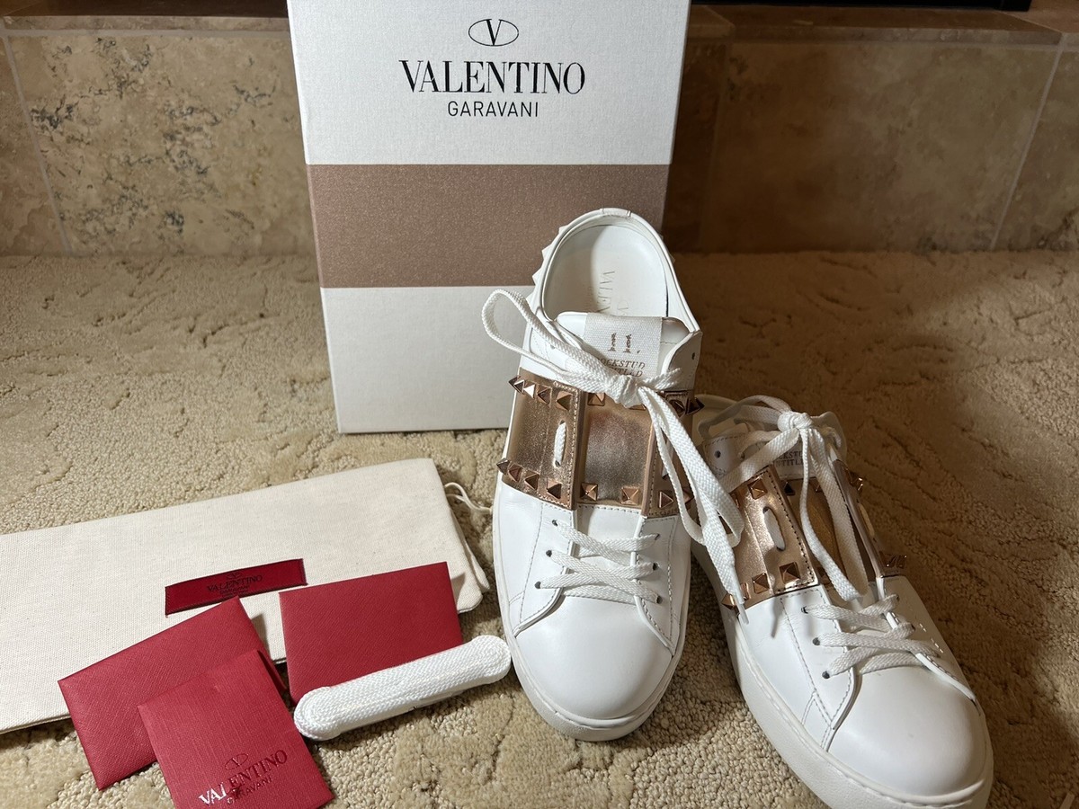 VALENTINO レザースニーカー BACKNET Core products (Z code) Valentino Rockstud Slip-On Backless Leather Sneakers - Box