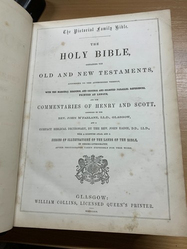 1864 HOLY BIBLE OLD & NEW TESTAMENTS PICTORIAL FAMILY bible 5.1kg BOOK (EV9) - Picture 7 of 24