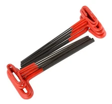 10pc ATE PRO T-HANDLE HEX ALLEN KEY WRENCH SET SAE 3/32" - 3/8" W/ CASE 83341