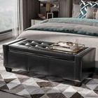 Home Modern Ottoman Storage Bench Seat Footrest Sofa Shoe Faux Leather