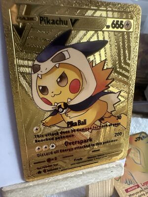 Pikachu V & Poké Ball セットカード Pikachu V Gold Foil Pika Ball 💥Fan Art💥Card NM | eBay