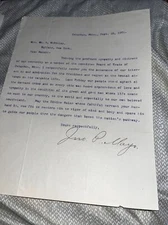 1901 Columbus MS Board Of Trade Resolution on President McKinley Assassination