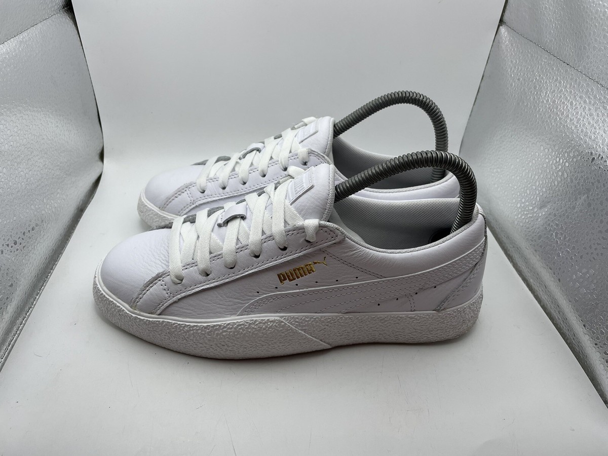 Puma LOVE Womens White/White/Gold Tumble Leather Casual Shoes sz 7 | eBay