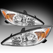For 2002 2003 2004 Toyota Camry Chrome Amber Leftright Pair Headlights Assembly