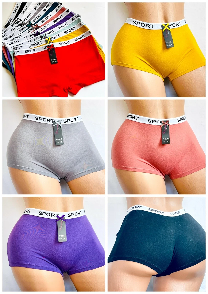 6-12 Boyshorts Sport SEXY boxer Yoga Panties Short 95% Cotton Underwear P28  S-XL