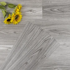 Gray Wood-Look Vinyl Flooring 6"x35" 10-Pcs Peel & Stick Tiles Covers 14.5 Sq Ft
