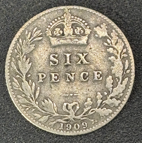 GB 1909, 6 Pence - Edward VII Stirling Silber .925 Münze