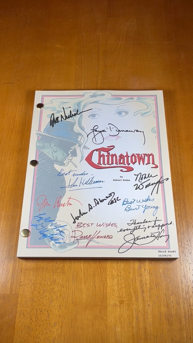Chinatown Script Signed- Autograph Reprints- 117 Pages- Jack