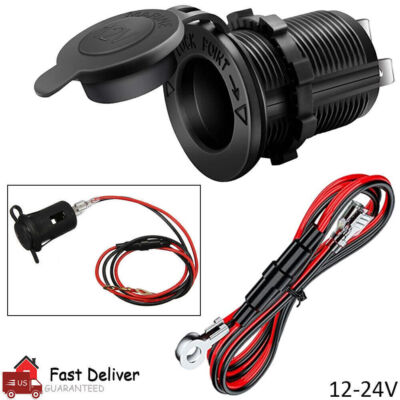 12V Cigarette Lighter Socket Power Outlet Socket Receptacle Car Motorcycle ATV