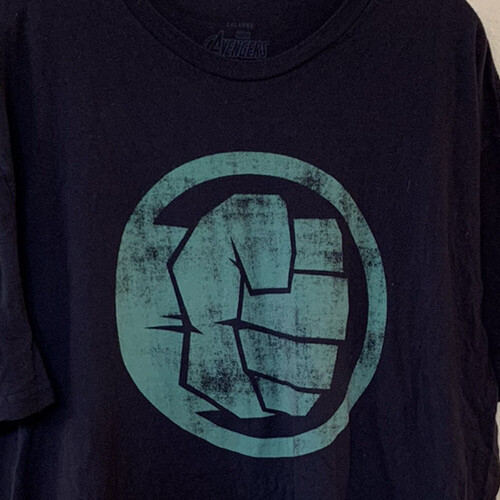 Hulk Fist Logo Black T-Shirt 