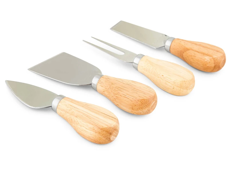 Ortega Kitchen 5 Piece Cheese Knife & Board Set Board Act as Wooden