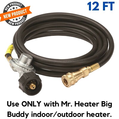 12ft Propane Hose W/ Regulator for Heater Big Buddy Heater Fit