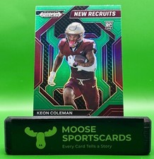 2024 Prizm Draft Picks Football Keon Coleman New Recruits Insert Green Prizm RC