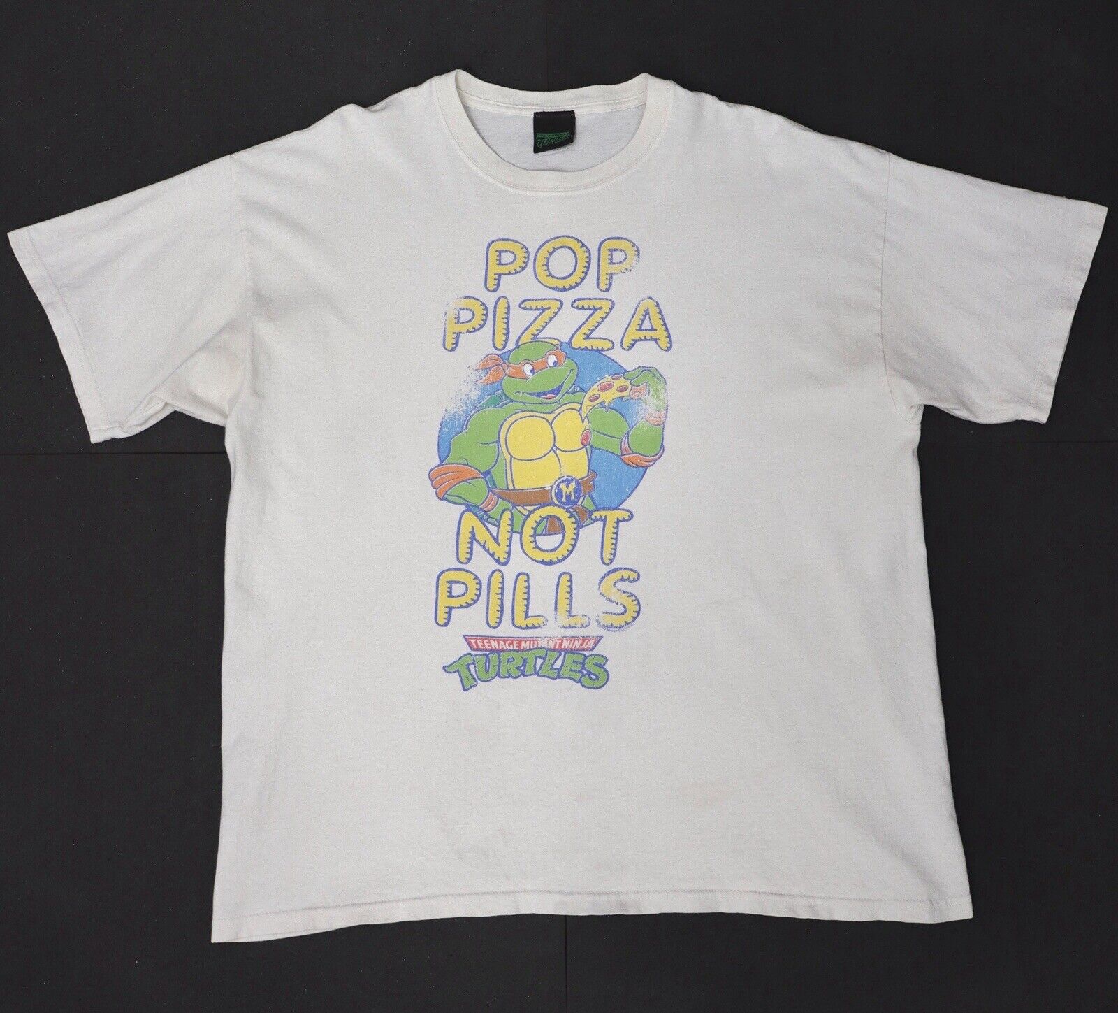 XL Teenage Mutant Ninja Turtles Pop Pizza Not Pills Vintage Shirt 2005 🚫 Drugs