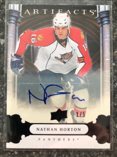 2009/10 UPPER DECK ARTIFACTS BLACK NATHAN HORTON AUTO 1/5 - Picture 1 of 2