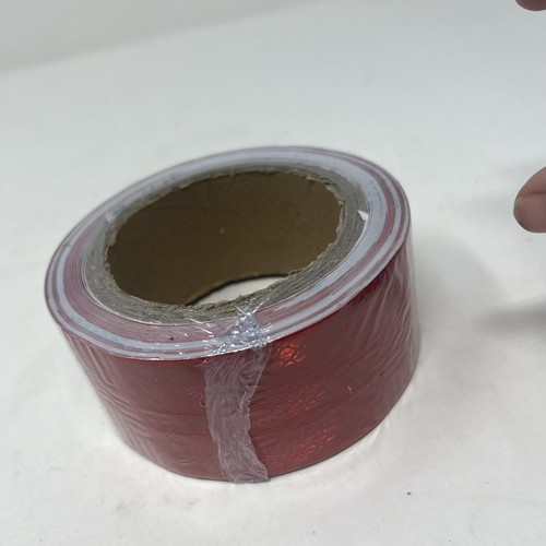 2"x32' DOT-C2 PREMIUM Reflective Red and White Conspicuity Tape Trailer 1 Roll - Picture 2 of 5