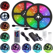 100ft 50ft LED Strip Lights 5050 RGB Bluetooth Color Change Remote for Rooms Bar