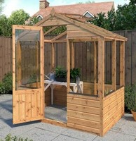 6x4 WOODEN GARDEN GREENHOUSE POTTING SHED HOT HOUSE PLANT APEx WOOD 6ft 4ft