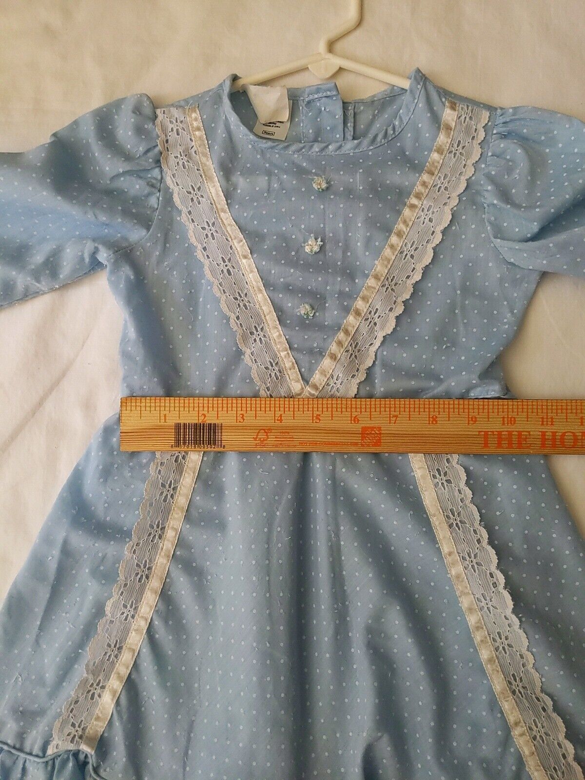 Vintage Sears Roebuck Girls Sz 5 Dress Blue Polka… - image 9