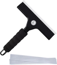 Squeegee for Shower Door, Car Windshield, and Glass - 2 Extra Blades BLACK