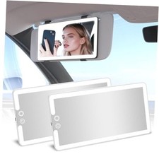 2PCS Car Visor Vanity Mirror with Lights, Rechargeable Dimmable 2pcs White