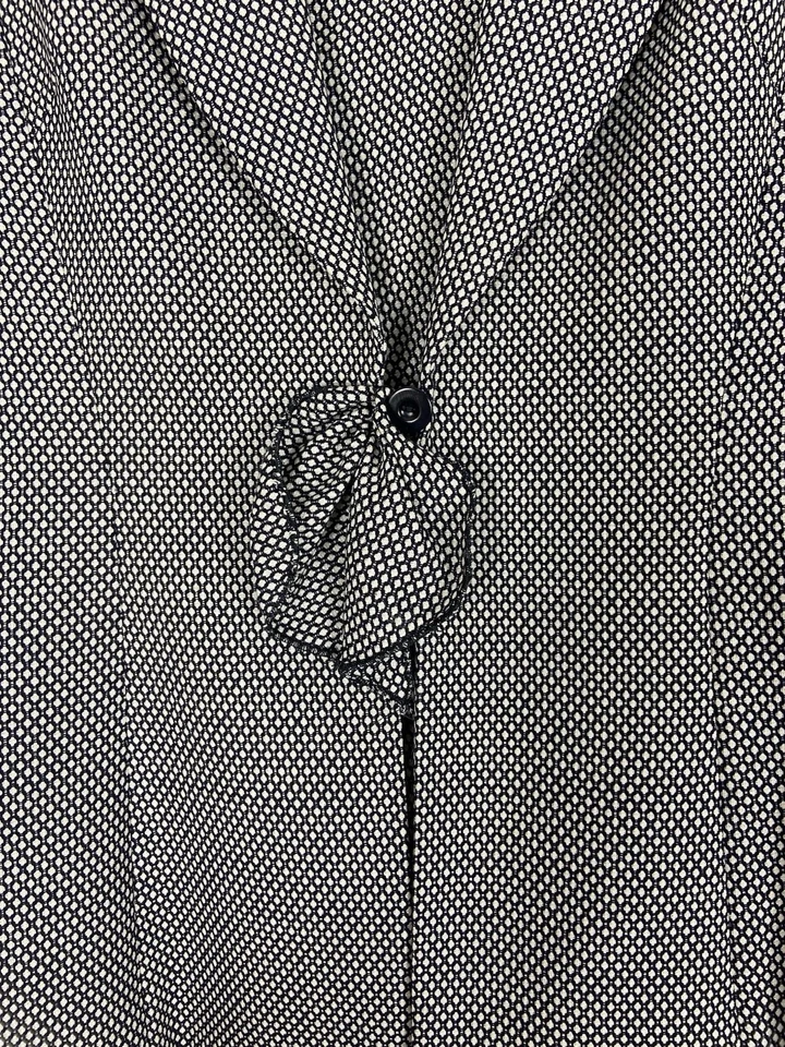 Traje Pantalón ESCADA Talla 34 Lana Seda Detalle Fluido Negro Blanco Cuadros Foto 4 de 4