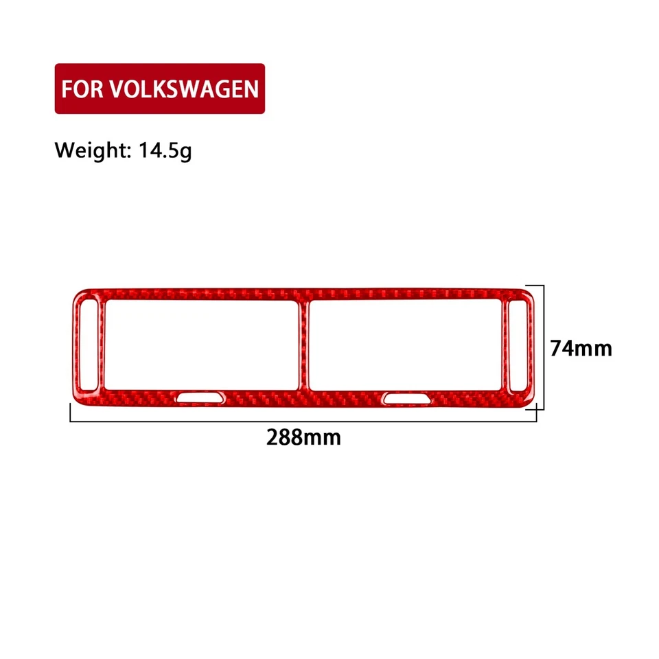 Cubierta de ventilación de aire para tablero de instrumentos de fibra de carbono rojo para Volkswagen Passat 1996-06 Foto 3 de 4