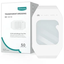 Dimora Transparent Film Dressing 50 Packs, Waterproof Adhesive Clear Bandages...