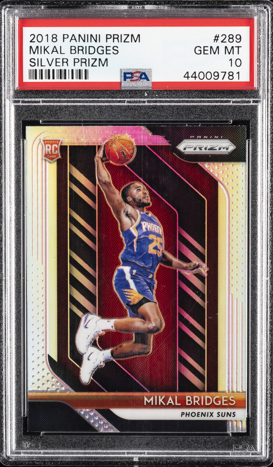 2018 PANINI PRIZM SILVER PRIZM #289 MIKAL BRIDGES PSA 10