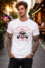 Vintage Porsche 24h Spa Francorchamps 1972 Racing T-shirt Mens White Graphic Tee Vintage Porsche 24h Spa Francorchamps 1972 Racing T-shirt Mens White Graphic Tee