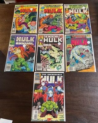Incredible Hulk Annual Lot Comic Lot Of 7 (6,8,9,13,15,16,19) 1977-1993 VG-VF