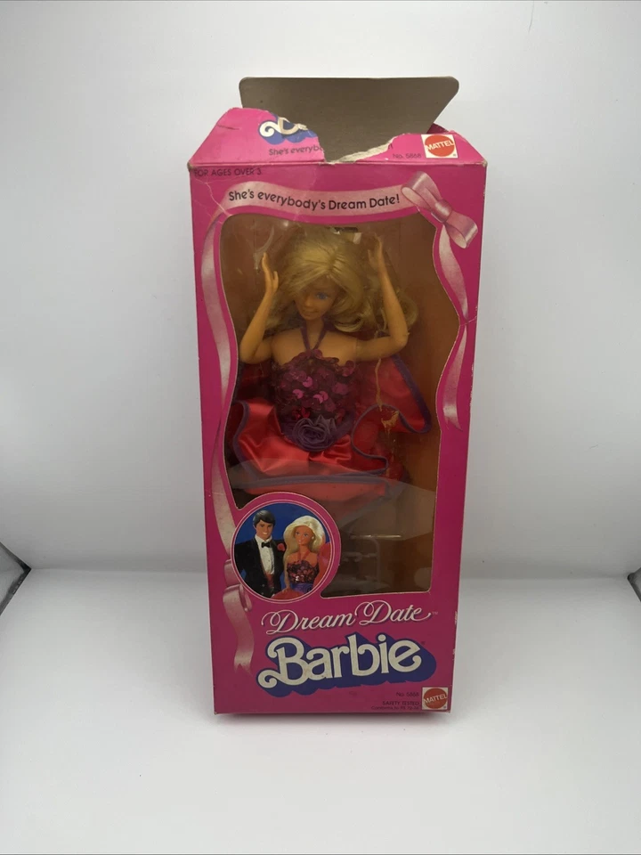 Muñeca Barbie Dream Date 5868Mattel/Superstrella/Caja dañada de colección nueva original 1982 Foto 2 de 4
